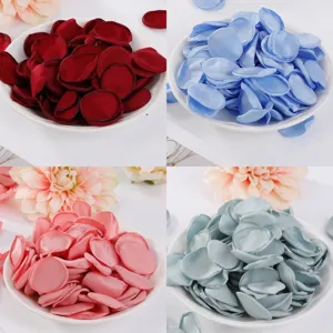 Artificial Rose Petals Romantic Polyester Satin Flower Petals For Wedding Decoration Proposal Valentine Day Room Decor