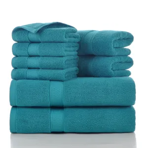 Pure Cotton Towel Set Household Soft Absorbent Bath Towel Face Towel Solid Color Minimalist Style Bathroom Home Essentials