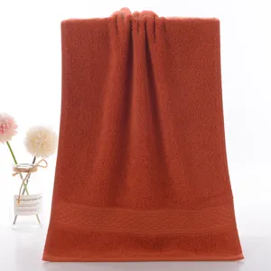 Serviette de Visage en Pur Coton Douce et Absorbante Couleur Unie Bord Jacquard pour Salle de Bains Maison Usage Quotidien