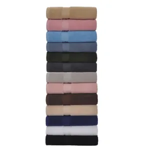 Serviette de Visage en Pur Coton Douce Absorbante Unie Avec Double Bordure en Satin Maison Salle de Bain Visage Mains