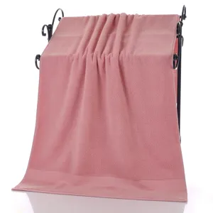 Pink pure cotton bath towel 95x170cm, soft and absorbent main product display photo.
