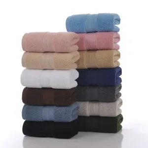 Premium 95x170cm solid color cotton bath towel, soft absorbent hotel style towel wholesale.