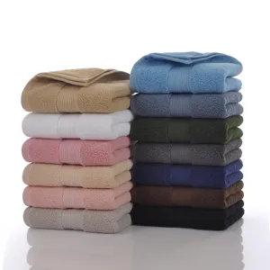 Serviette de visage en pur coton uni douce et absorbante serviette de bain de maison multicolore