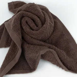 Premium 100% cotton square face towel soft absorbent dark brown washcloth for daily bath use