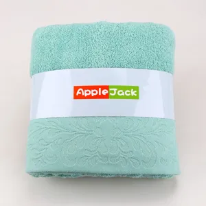Asciugamano da bagno tinta unita in puro cotone con motivo floreale e confezione.