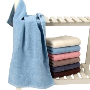 Premium 100% cotton colorful towels set, soft absorbent face and bath towels for home use.