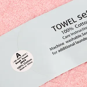 Pure cotton small towel set of 2 pieces, eco-friendly plain jacquard gift towels for home use.
