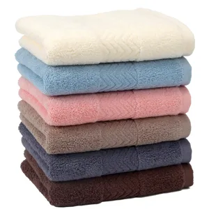 Soft pure cotton towel stack in multi vibrant colors for daily home bathroom use absorbent