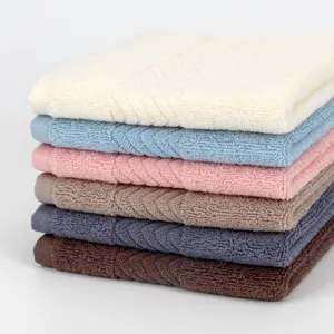 Cotton face towel set of 6, soft absorbent square washcloths in assorted colors for daily use.