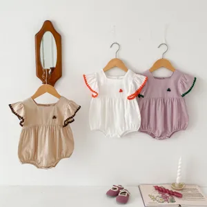 Summer baby girl cute ruffled romper newborn infant princess dress toddler clothes