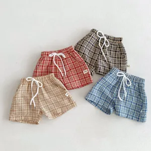 Été bébé carreaux shorts décontracté mignon bambin confortable respirant vêtements bas