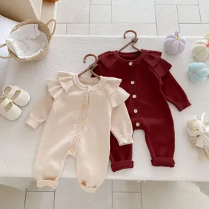 Cute infant baby knit romper autumn winter long sleeve jumpsuit newborn sweet clothing