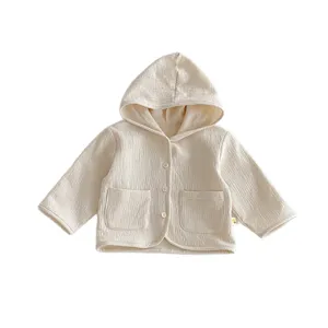 Beau gilet cardigan à capuche pour bébé vêtement neutre mignon haut manches longues
