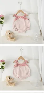 Baby Sommer gestreift Rüschen Träger Strampler süße Dreieck Body Crawling Anzug