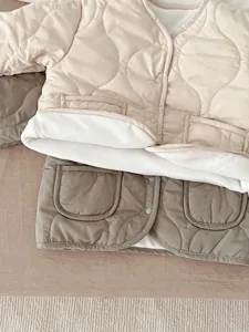 Kleinkind Winter gesteppte gefütterte Jacke Set gemütlich Fleece warm Kinder Oberbekleidung