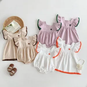 Summer newborn baby infant flutter sleeve romper dress set cute toddler girl princess clothes