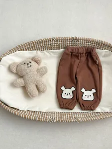 Zuigeling lente casual broek schattige beren borduurwerk peuter jongens meisjes