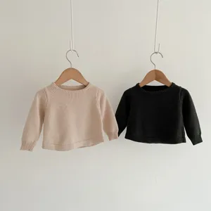 Schicker Kleinkind Strickpullover weich langarm Baby Pullover Basic Oberteil Alltag.