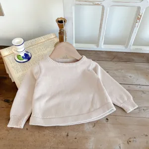 Baby Strickpullover Kleinkind beige Langarm süßes Kleinkind Herbst Top Alltag Kleidung