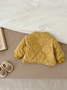 Kleinkind Baby gelb gesteppt Baumwolljacke Kleinkind warme Winter Oberbekleidung mit Bündchen
