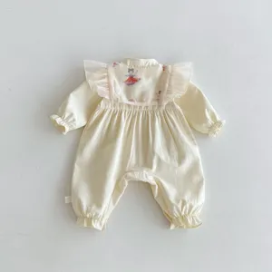 Grazioso neonata stile cinese Hanfu tutina con volants manica lunga vestito outfit
