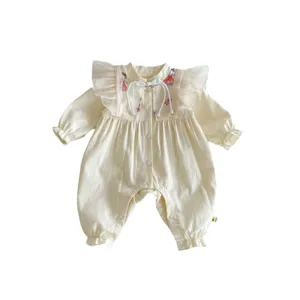 Grazioso tutina neonata stile cinese manica lunga in cotone per bambini piccoli