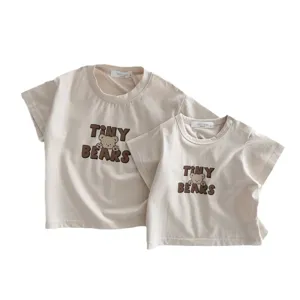 Neonato bambino famiglia abbinata cotone t-shirt manica corta top base estate