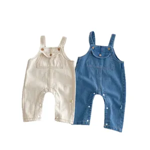 Infant denim overalls cute baby romper spring autumn toddler pants classic kids clothing