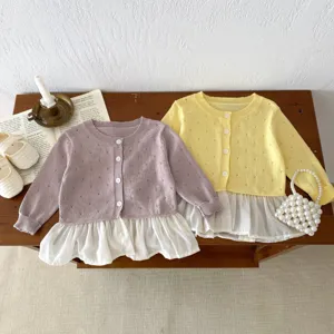Toddler Girls Cotton Knit Cardigan Sweater Summer Thin Sun Protection Lightweight Outerwear Baby Kids Tops