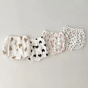 Zuigeling Baby Zomer Katoen Print Pompoen Shorts Leuke Peuter Casual Elastische Taille Korte Broek Voor Pasgeboren Kinderen Dagelijkse Kleding