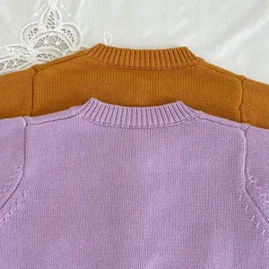 Close-up of children knit sweater back collar, soft knit texture detail for kids outfit.