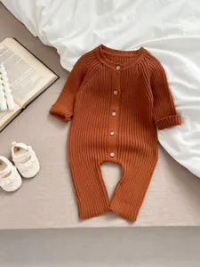 Baby Strick Strampler Langarm Säugling Frühling Einteiler Kleinkind Knopf Kleidung