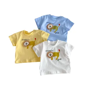 Infant baby short sleeve t-shirt cute 3D lion graphic cotton top casual summer daily wear