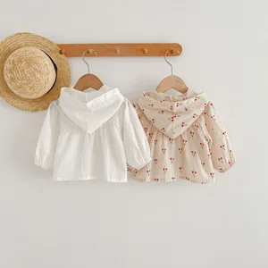 Lichtgewicht zomer zonbescherming baby meisjes hoodie vest ademende katoenen jas voor buiten