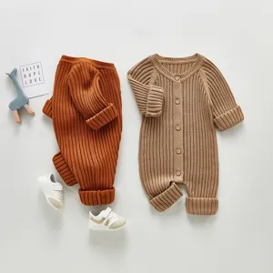 Baby Strick Overall Set Langarm Frühling Herbst Kleinkind Kleidung weicher Pullover