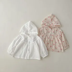 Baby katoenen met capuchon zonbescherming cardigan, ademende lichte zomerjas details.