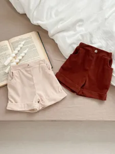 Infant Baby Toddler Corduroy Shorts Casual Solid Color Elastic Waist Short Pants Cute Kids Clothing