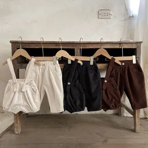 Infant Corduroy Pants Baby Casual Retro Overalls Toddler Long Trousers Boy Girl Solid Color Spring Autumn Clothing