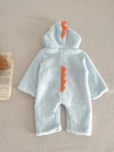 Mameluco de felpa con diseño de dinosaurio para bebé vista detallada, ropa de invierno