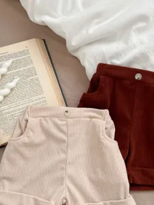 Infant corduroy shorts baby solid color casual pants toddler cute clothing spring new