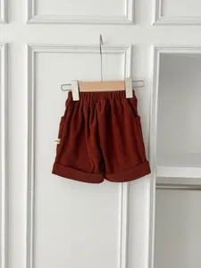 Baby corduroy shorts solid color casual infant toddler clothes elastic waist cute bottoms