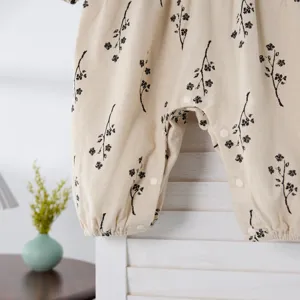 Infant baby floral print romper newborn cotton bodysuit cute toddler jumpsuit details