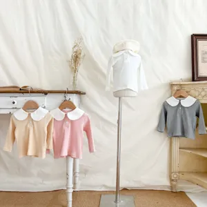 Toddler baby cute doll collar long sleeve t-shirt kids casual sweet spring fall top
