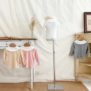 Toddler baby girls sweet doll collar long sleeve t-shirt autumn cute children basic top