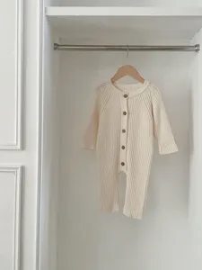 Baby Strick Overall Langarm Strampler Neugeborene Kleinkind Baumwolle Frühlingskleidung
