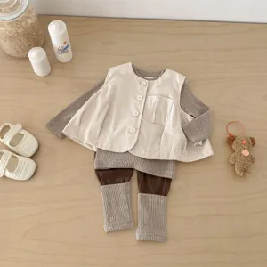 Adorable ensemble de printemps pour bébé gilet haut leggings tenue élégante fille vue principale