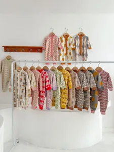 Baby knit baby romper infant autumn jumpsuit cute newborn crawler detailed showcase view.