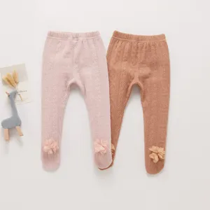 Bébé collants côtelés tout-petit mignon leggings fleurs automne nourrisson pantalon