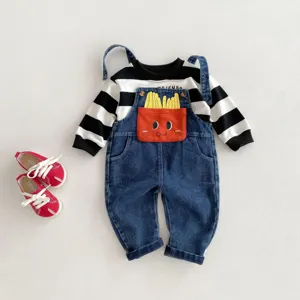 Baby Kinder Lässige Baumwoll Jeans Latzhose Kleinkind Frühling Herbst Lange Hose Kinder Süße Latzhose