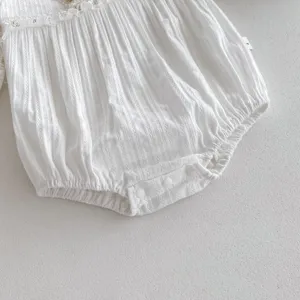 Nourrisson blanc dentelle bébé barboteuse nouveau-né body mignon bébé rampeur